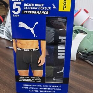 Puma Size S 5 Pack of Performance Boxer Briefs